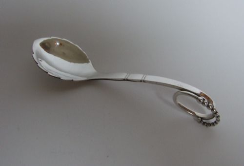 A Rare Georg Jensen Silver Preserve Spoon.