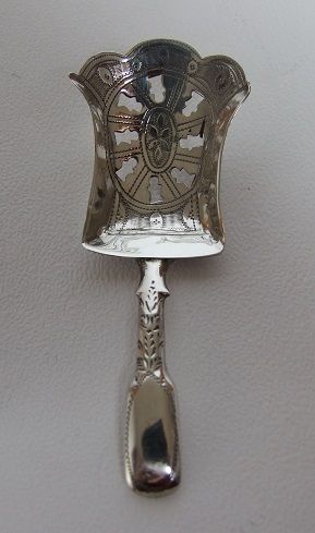 A Rare Georgian Pierced Silver Caddy Spoon.