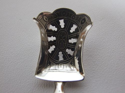 fig 1. A rare Georgian pierced silver caddy spoon.