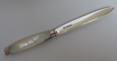 A Handsome Silver & Mother-of-pearl Letter Opener.