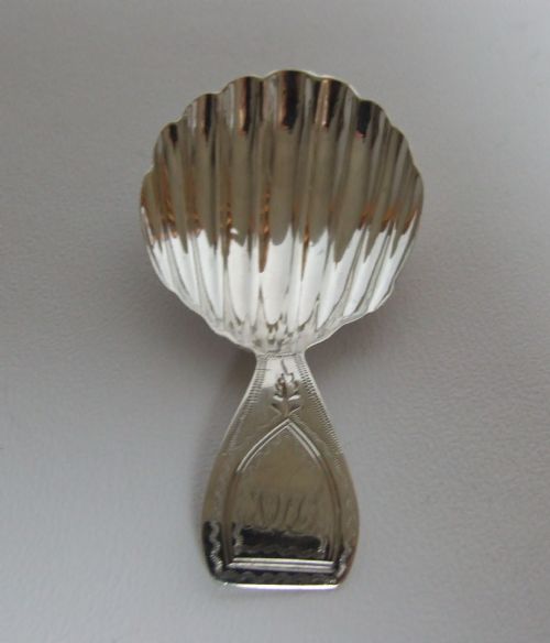 A Lovely Georgian Silver Caddy Spoon with Rare Hallmark.