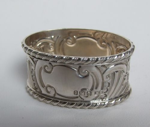 A Superb Victorian Silver Napkin Ring.