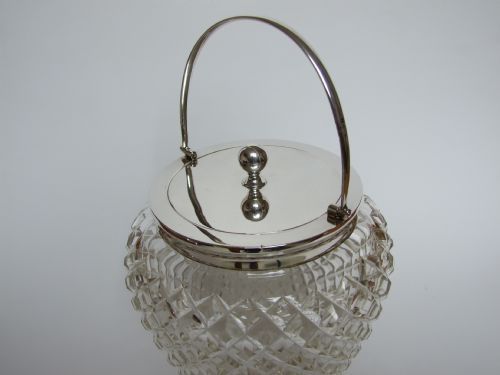 fig 1. A handsome silver mounted Edwardian biscuit barrel.