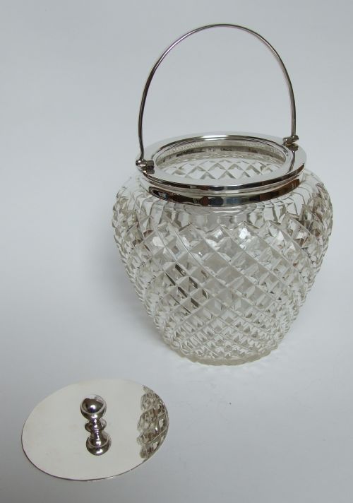 fig 2. A handsome silver mounted Edwardian biscuit barrel.