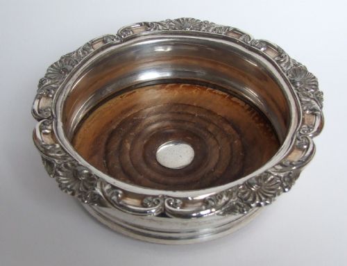 A Handsome Victorian Silver Plated Wine Bottle Coaster.