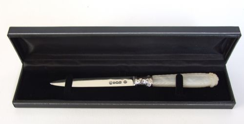 A Lovely Silver and Mother-of Pearl Letter Opener.