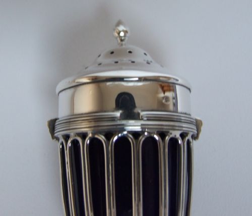 fig 1. An elegant Victorian silver wirework pepper pot.