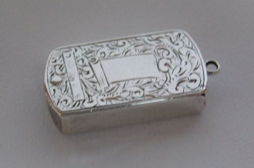 A Rare Victorian Sliding Silver Vesta.