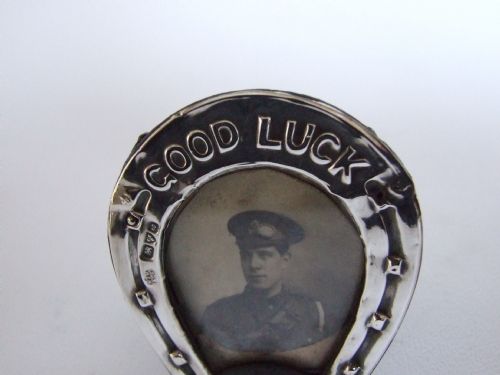fig 1. A charming miniature silver 'Good Luck' photo frame.