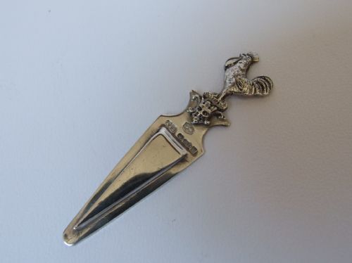 A Rare 'Rooster' Silver Bookmark.
