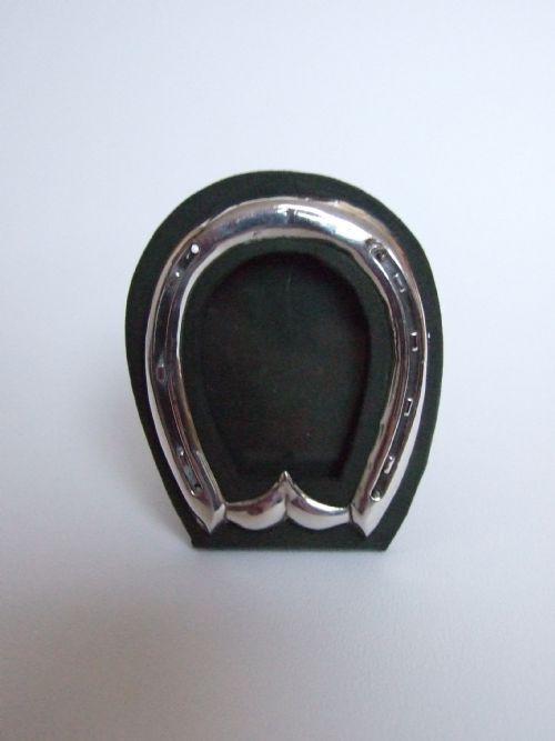 A Lovely Victorian Silver Horseshoe Photo Frame.