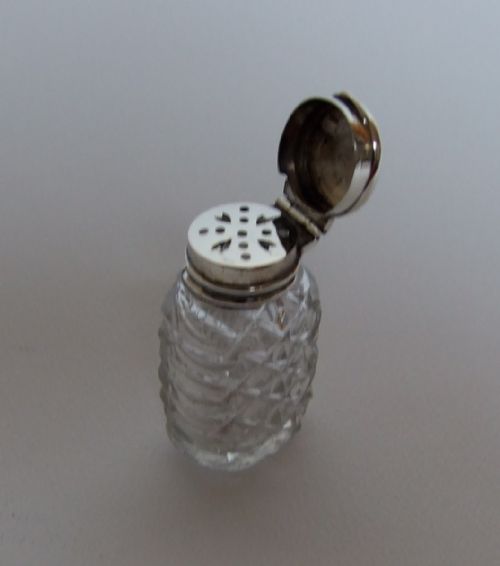 A Charming Early Victorian Silver Mounted Vinaigrette Bottle.