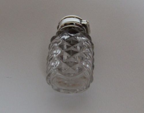 fig 1. A charming early Victorian silver mounted vinaigrette bottle.