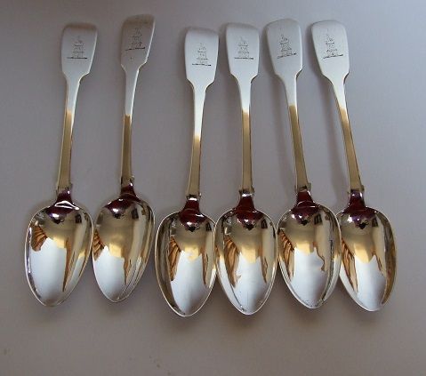 A Superb Set of Six Irish Silver Spoons.