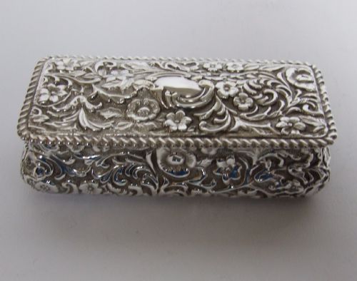 fig 1. A lovely Victorian silver trinket box.