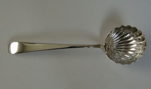A Large 18th Century Silver Gravy Ladle.