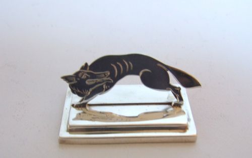 fig 1. A superb 'silver fox' Edwardian place card or menu holder.