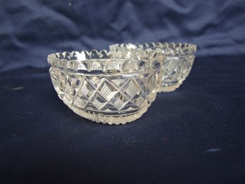 fig 1. A gorgeous pair of Regency cut glass condiment tubs.