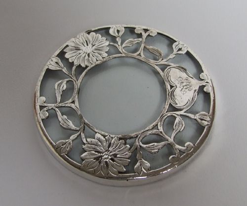 A Lovely Sterling Silver Wine Glass Coaster.