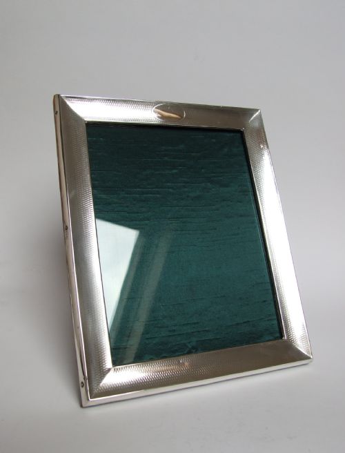 A Handsome Engine Turned Silver Photo Frame.
