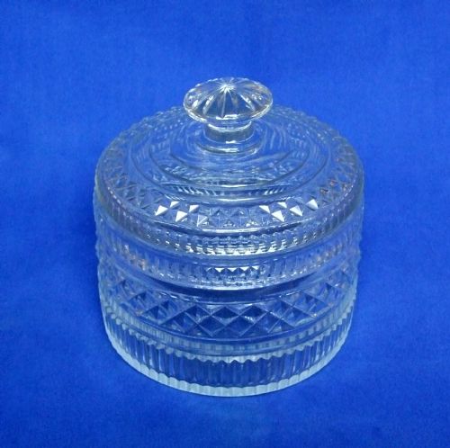 A Rare Regency Period Cut Glass Lidded Butter Tub or Bonboniere.
