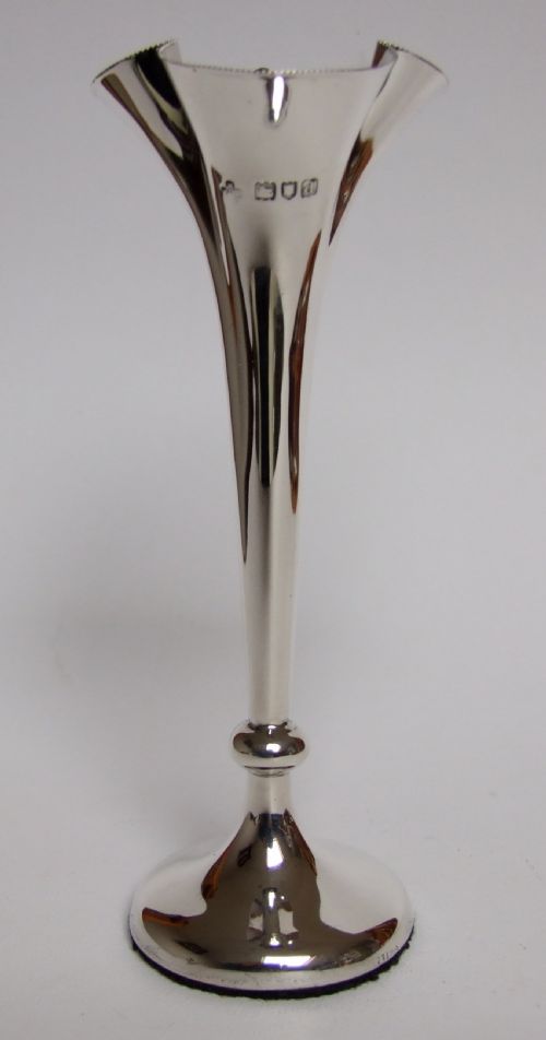 A Lovely Victorian Silver Stem Vase.