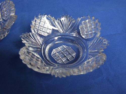 fig 1. A splendid pair of Regency cut glass saucers.