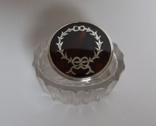 fig 1. A splendid silver and tortoiseshell mounted ink bottle