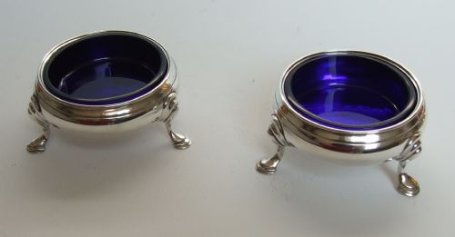 A Fine Pair of George II Silver Cauldron Salts.