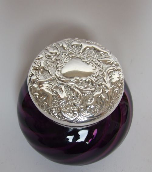 fig 1. A gorgeous Victorian silver lidded powder bowl.