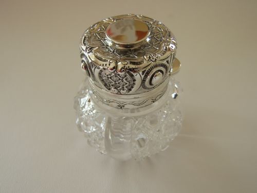 fig 1. A spectacular silver mounted Victorian cologne bottle.