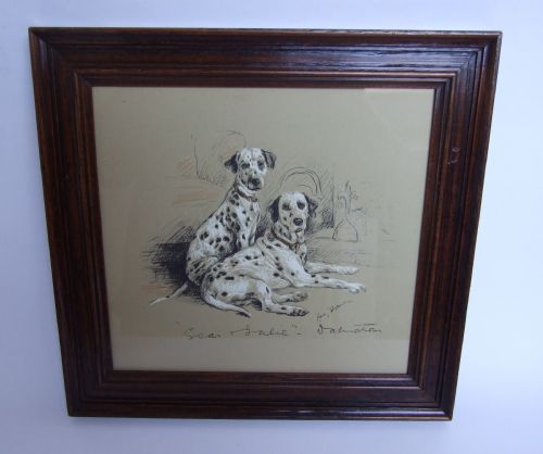 A Gorgeous Vintage Lucy Dawson Print of Dalmatians 'Sean & Julie".


