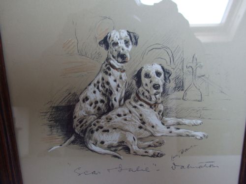 fig 1. A gorgeous vintage Lucy Dawson print of Dalmatians 'Sean & Julie
