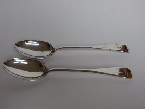 A Handsome Pair of Edwardian Silver Serving Spoons.