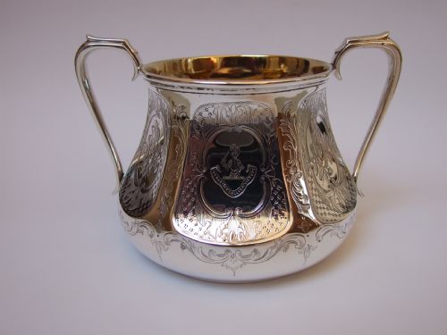 fig 1. A truly magnificent Victorian silver gilt bowl.