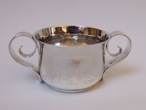 A Fabulous Britannia Standard Silver Arts & Crafts Porringer.