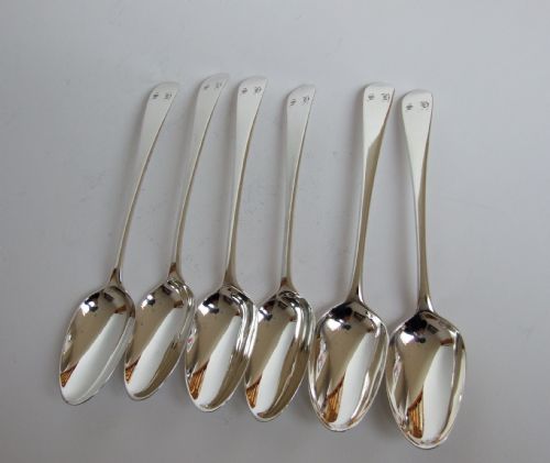 A Rare Set of 18th Century Silver Dessert Spoons.