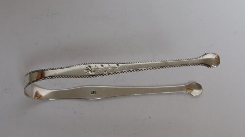A Charming Pair of Hester Bateman Silver Tongs.
