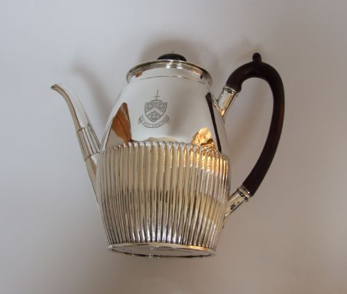 fig 1. A stunning Victorian silver coffee pot.