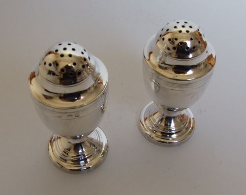 fig 1. A rare pair of Georgian silver pepper pots, by a female silversmith.