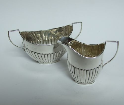 A Charming Victorian Silver Cream & Sugar.