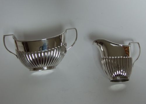 fig 1. A charming Victorian silver cream & sugar.