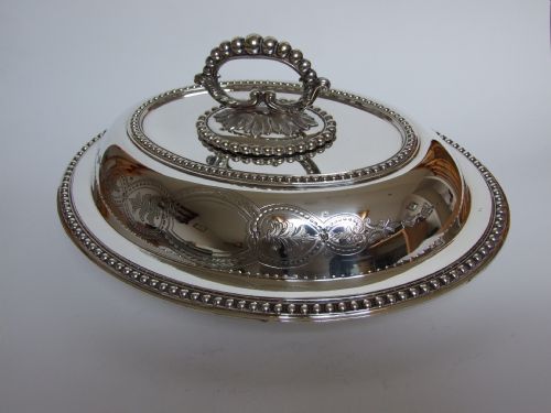 A Gorgeous Victorian Silver Plated Entrée Dish.