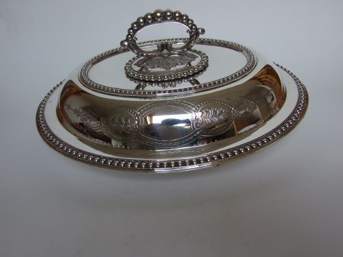 fig 1. A gorgeous Victorian silver plated entrée dish.