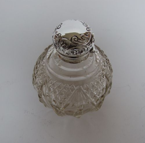 fig 1. A gorgeous silver mounted Victorian perfume bottle.