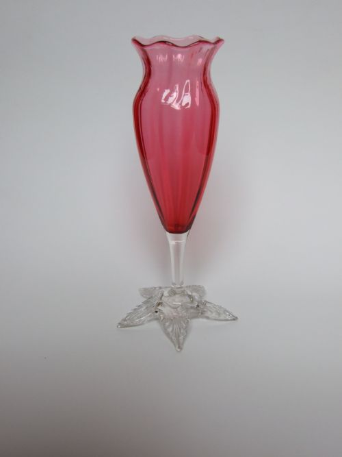 A Charming Victorian Cranberry Bud Vase.