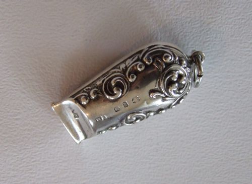 fig 1. A superb large Victorian silver dog whistle.