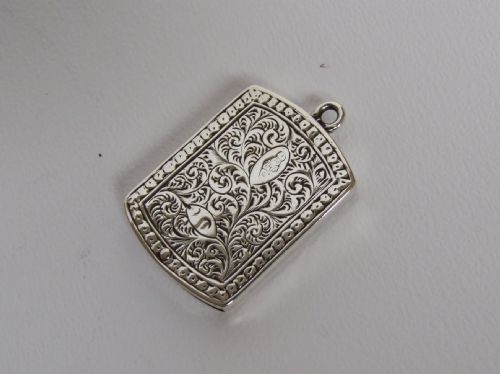 fig 1. An extremely rare Victorian silver sliding stamp case.