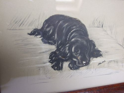 fig 1. A charming vintage Lucy Dawson print of a Spaniel.