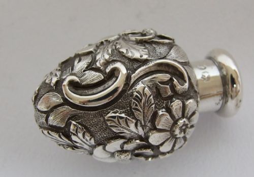 A Rare Victorian Sampson Morden Silver Perfume Flask.